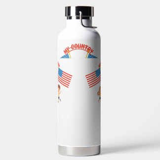 Süße Kinder USA-Flagge Mein Land Wasserflasche | P Trinkflasche