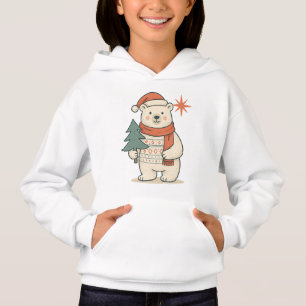 Süße Kinder Weihnachten Eisbär Kuschel-Hoodie  Hoodie