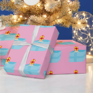 Süße Kinderkunst Lustiger St. Nick Sinterklaas Geschenkpapier