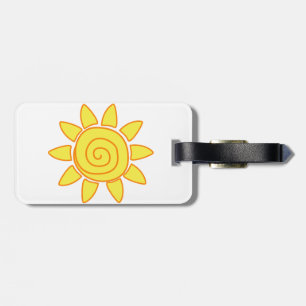 Süße Kinderzeichnung Sonnenillustration Gepäckanhänger
