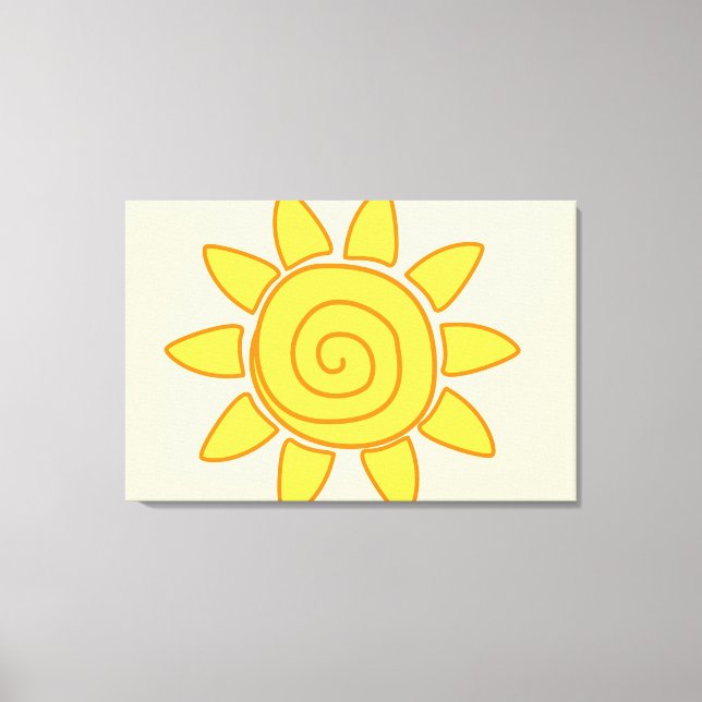 Süße Kinderzeichnung Sonnenillustration Leinwanddruck (Vorderseite)