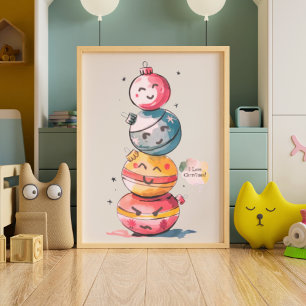 Süße Kinderzimmer-Nursery-Urlaub-Wasserfarben-Kuns Poster