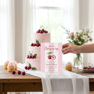 Süße Kirsch-Aquarell-Baby-Shower-Einladung Einladung
