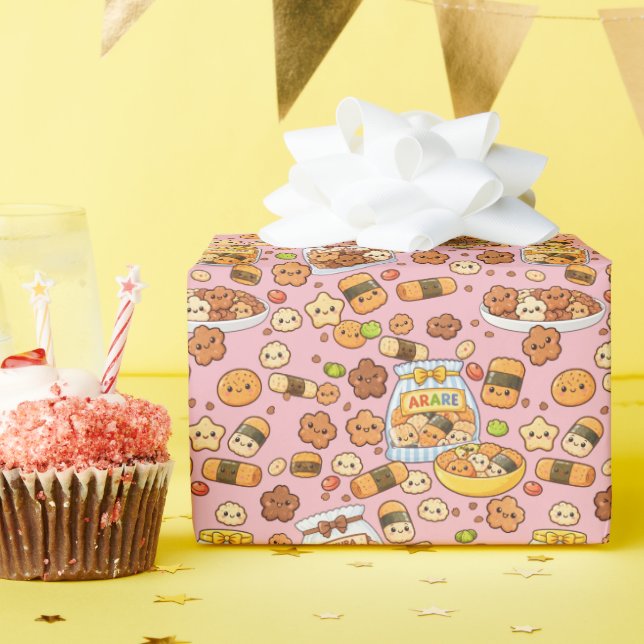 Süße Kirsch-Arare-Kakimochi Geschenkpapier (Geburtstagsparty)