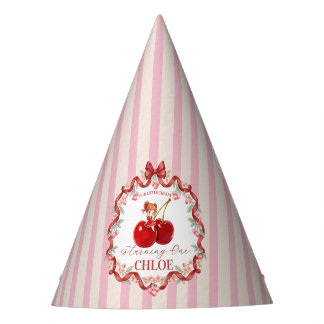 Süße Kirsch-Coquette-Band-Geburtstags-Pink-Mädchen Partyhütchen