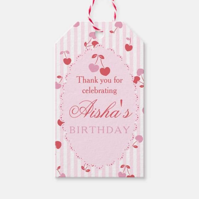 Süße Kirsch-Dankeschön-Tags Geschenkanhänger (Vorderseite)