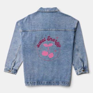 Süße Kirsch-Denimjacke Jeansjacke