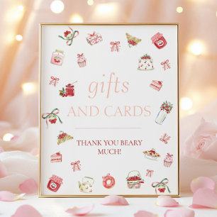 Süße Kirsch-Dessert-Baby-Shower-Geschenke und -Kar Poster