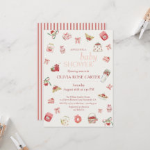 Süße Kirsch-Dessert-Wasserfarbe-Baby-Party