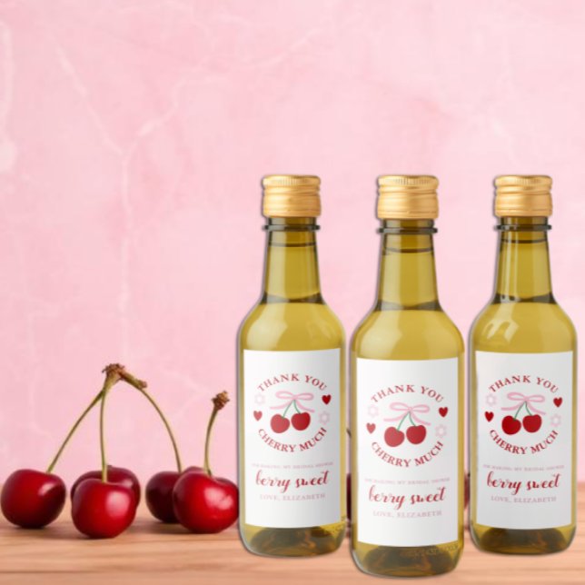 Süße Kirsch-Hochzeitsdusche Weinetikett (Von Creator hochgeladen)