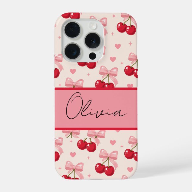 Süße Kirsch-Schleife Coquette iPhone Hülle (Rückseite)