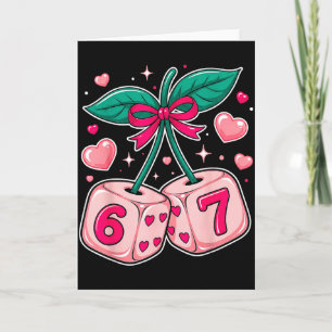 Süße Kirsch-Würfel Valentinstag Rosa Kawaii 67 Mem Karte