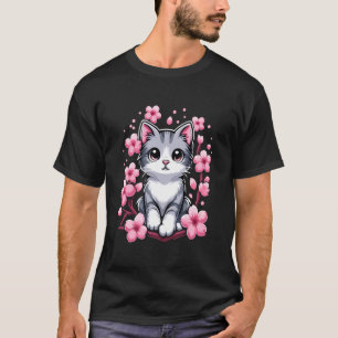 Süße Kirschblüten-Katze Kätzchen T-Shirt