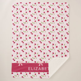 Süße Kirschdruck-Muster-Coquette Rosa Custom Sherpadecke
