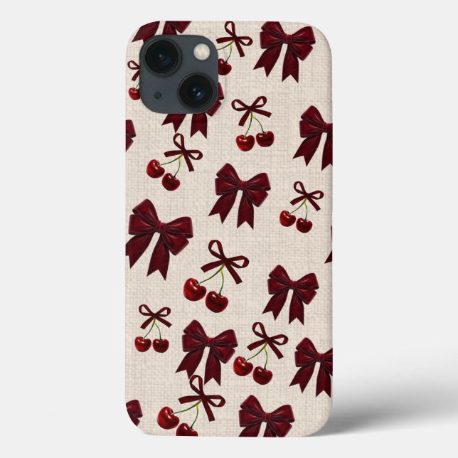 Süße Kirsche & Schleife Ästhetik-Handyhülle 🎀🍒✨ Case-Mate iPhone Hülle (Rückseite)