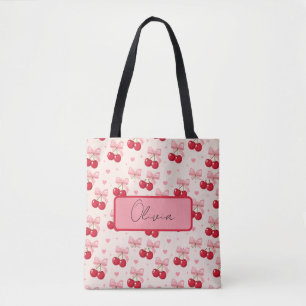 Süße Kirsche- und rosa Schleife-Coquette-Tasche
