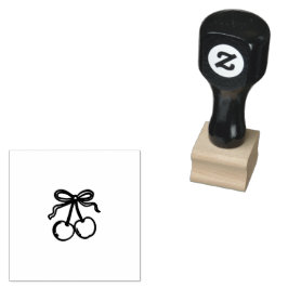 Süße Kirschen-Bogen-Linienkunst-Stempel Gummistempel