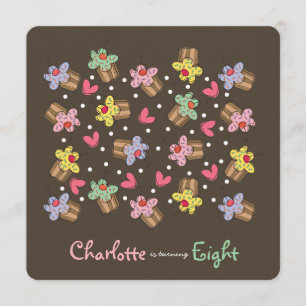 Süße Kirschkuchen-Kindergeburtstag-Einladung Einladung