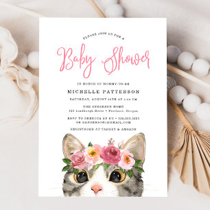 Süße Kitty Girl Baby Shower Einladung
