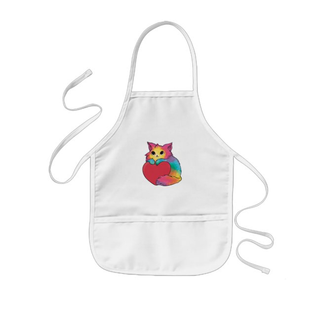 Süße Kitty Herz Kinderschürze (Vorne)