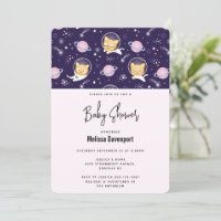 Süße Kitty-Katze-Astronauten-Muster-Baby-Shower