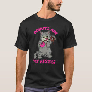 Süße Kitty Katze isst beste Donuts beste Freundin T-Shirt