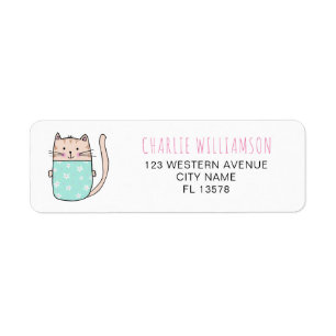Süße Kitty-Katze personalisierte Adresse