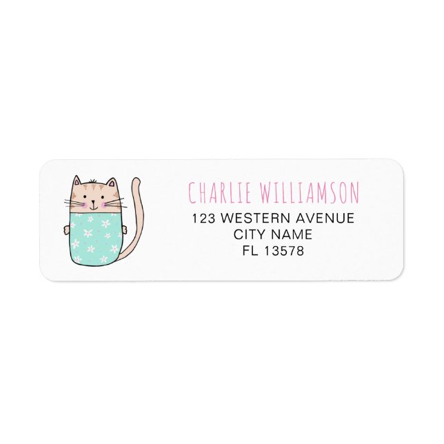 Süße Kitty-Katze personalisierte Adresse (Vorne)