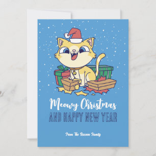 Süße Kitty Katze Winter Urlaub Meowy Weihnachten