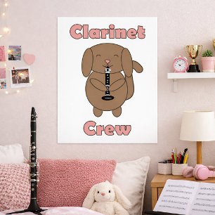 Süße Klarinetten-Crew Brauner Hund Musiker Lustig Poster