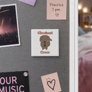 Süße Klarinetten-Crew-Hundemusiker Kawaii Magnet