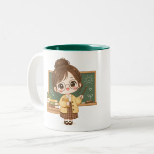 Süße Klassenlehrerin Zweifarbige Tasse