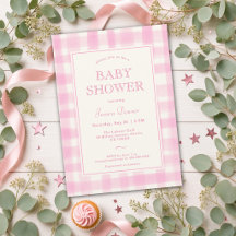 Süße klassische rosa handgezeichnete Gingham-Babyp