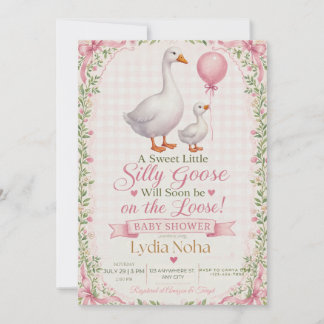 Süße kleine alberne Gans Baby Shower Einladung |