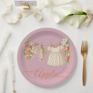 Süße kleine Apfel-Baby-Party Herbstliche rustika Pappteller