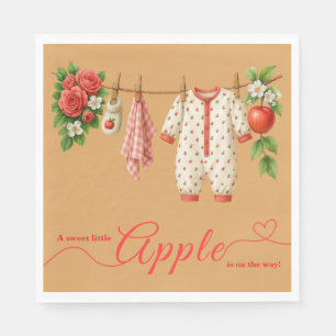 Süße kleine Apfel-Baby-Party Herbstliche rustika Serviette
