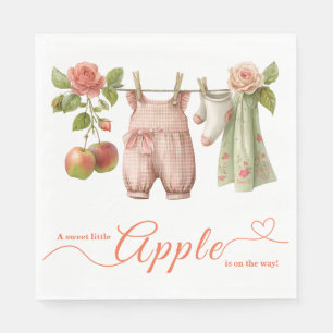 Süße kleine Apfel-Baby-Party   Herbstliche rustika Serviette