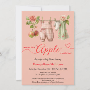 Süße kleine Apfel-Babyparty Herbstliche rustikal Einladung