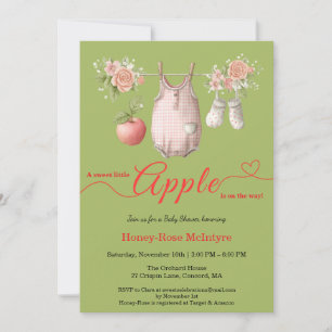 Süße kleine Apfel-Babyparty Herbstliche rustikal Einladung
