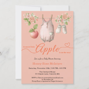 Süße kleine Apfel-Babyparty   Herbstliche rustikal Einladung