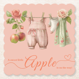 Süße kleine Apfel-Babyparty Herbstliche rustikal Untersetzer