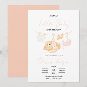 Süße kleine Baby-Hasen-Baby-Shower-Einladung Einladung