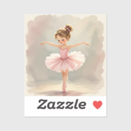 Süße kleine Ballerina im rosa Tutu Aufkleber