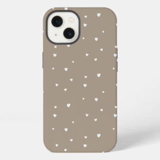 Süße kleine beige / khakifarbenen Herzen iPhone 13 Hülle