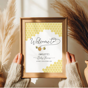 Süße kleine Bienen Waben Baby Shower Begrüßung Poster