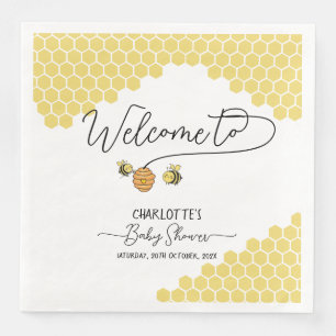 Süße kleine Bienen Waben Baby Shower Serviette