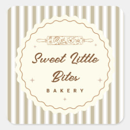 Süße kleine Bissen Small Bakery Logo Aufkleber