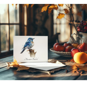 Süße kleine Blaumerle-Wasserfarbe, individuell anp Postkarte