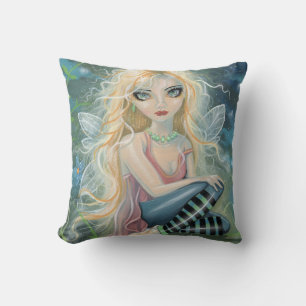 Süße kleine blonde Feen-Fantasy-Art-Kissen Kissen
