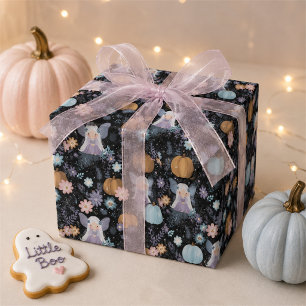 Süße kleine Boo-Fee-Kürbis-Halloween Geschenkpapier Set